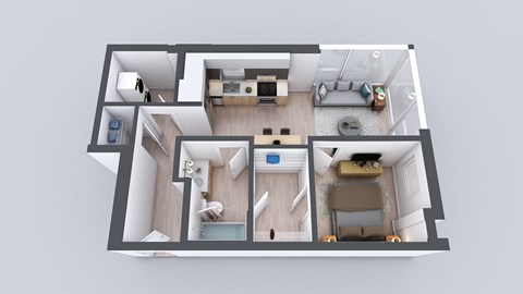 Kado NW One Bedroom One Bathroom A2 Floor Plan